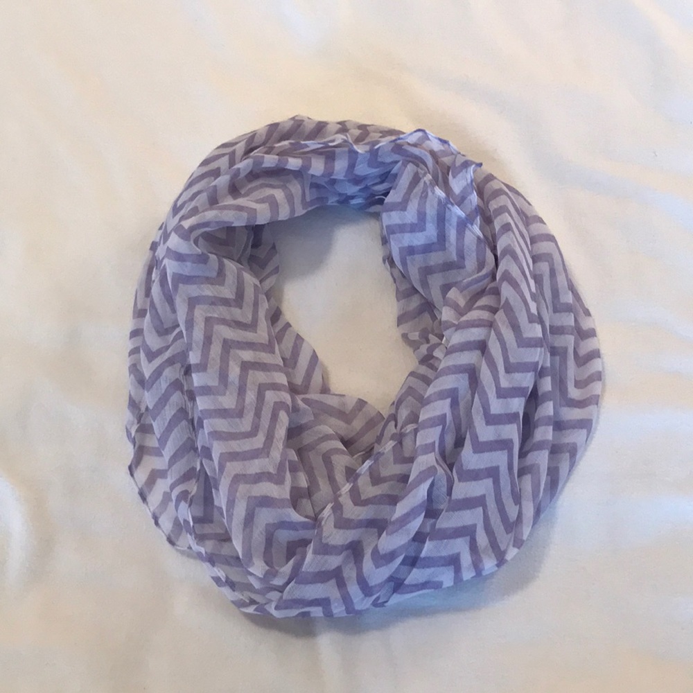 Purple and White Chevron Wrap infinity scarf
